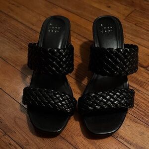 A New Day Black Woven Heels